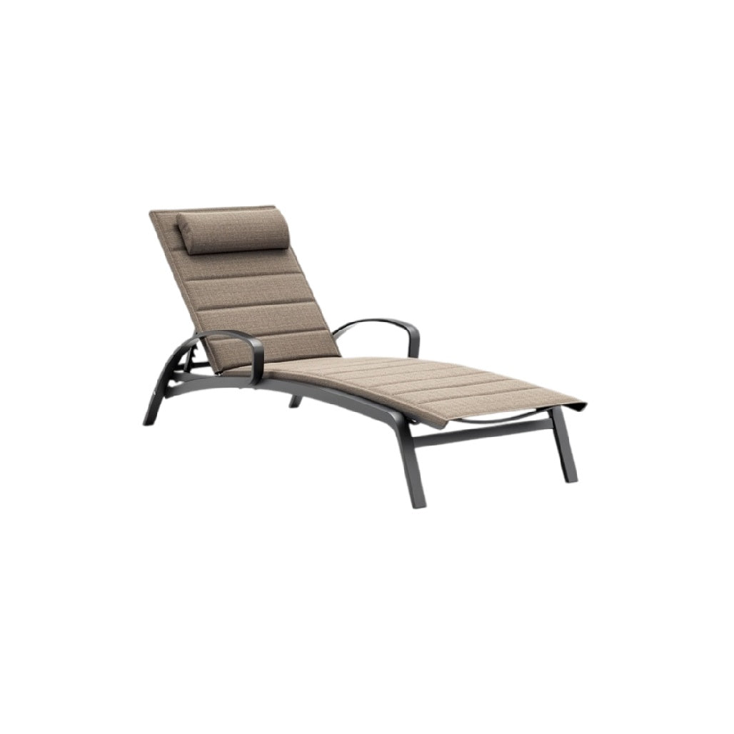 **Chaise longue réglable en aluminium et tissu résistant aux intempéries**