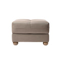 **Pouf en tissu avec piètement en bois, design contemporain**