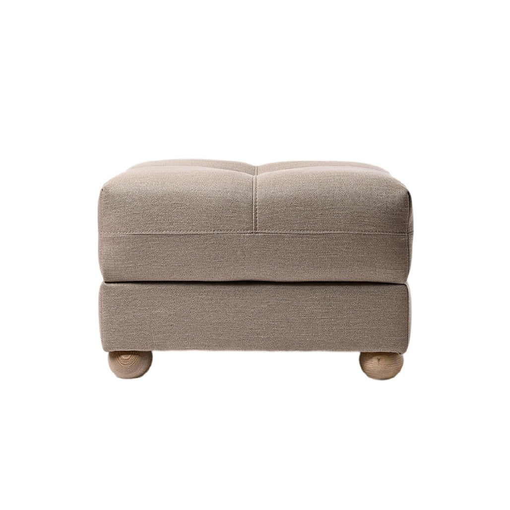 **Pouf en tissu avec piètement en bois, design contemporain**