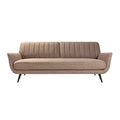 **Canapé moderne en tissu beige avec accoudoirs arrondis**