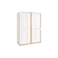 **Armoire moderne en bois et blanc avec portes coulissantes**